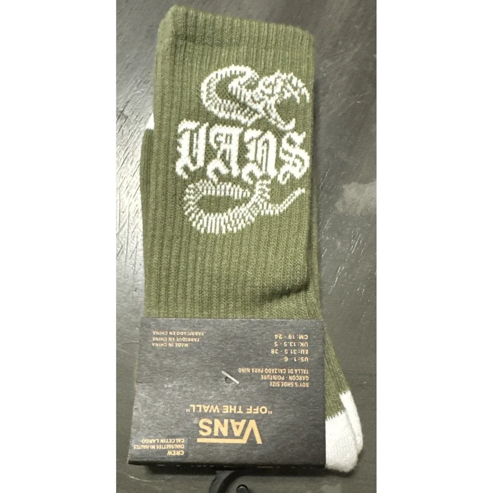 Vans - Road Stop Crew‎ Sock Loden Green - Boys Us Size 1-6